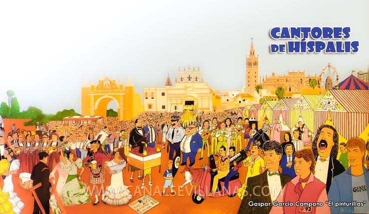 dibujo del grupo de sevillanas Cantores de Híspalis