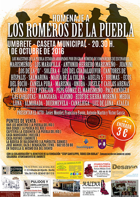 Cartel del homenaje en Umbrete a Los Romeros de la Puebla